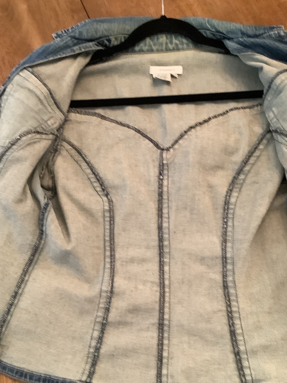 Transitional  Blue Denim Jacket with Button Front - Picture 6 of 7